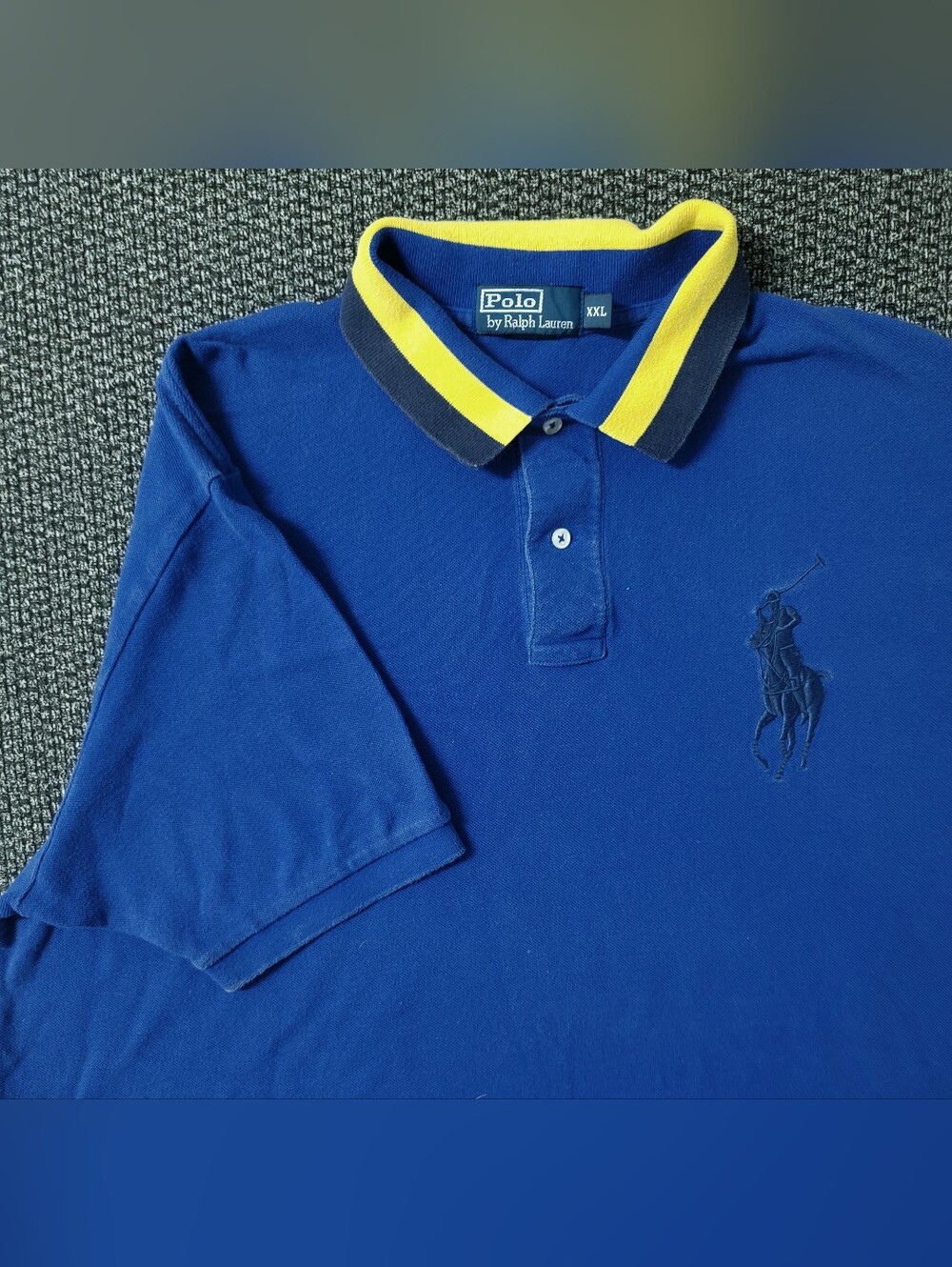 Polo Ralph Lauren Blue Big Pony Polo Shirt Men's 2XL Colored Collar